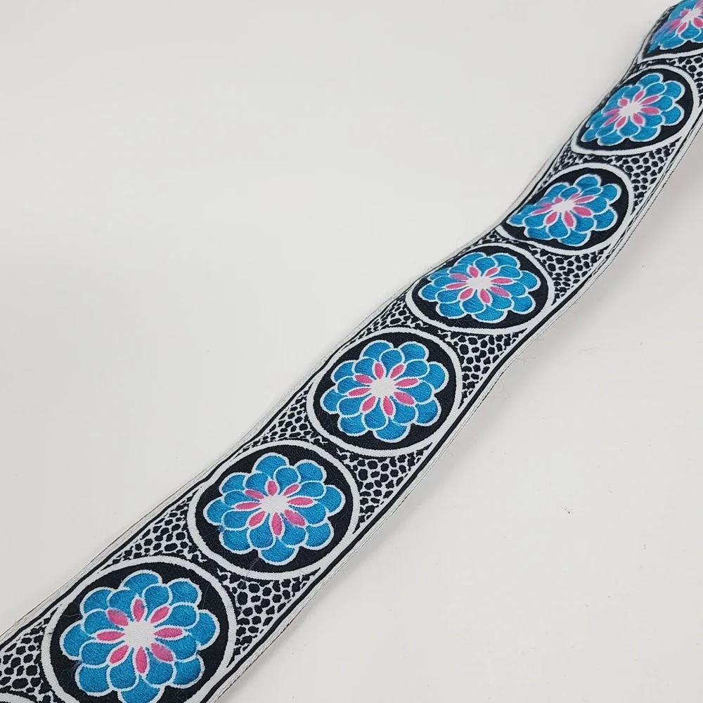 Embroidered Floral Fabric Belt Women's 41